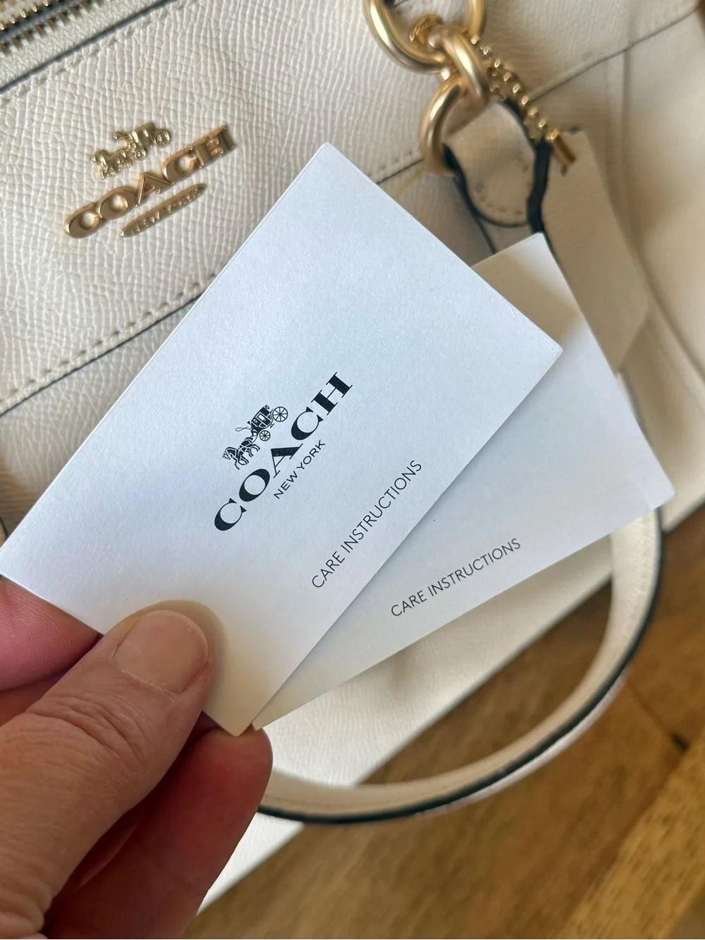 Coach Christie Carryall Ivory Crossgrain Leather Satchel Crossbody